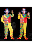 Funny Cricus Joker Clown Mens Costume For Halloween Carnival Yellow