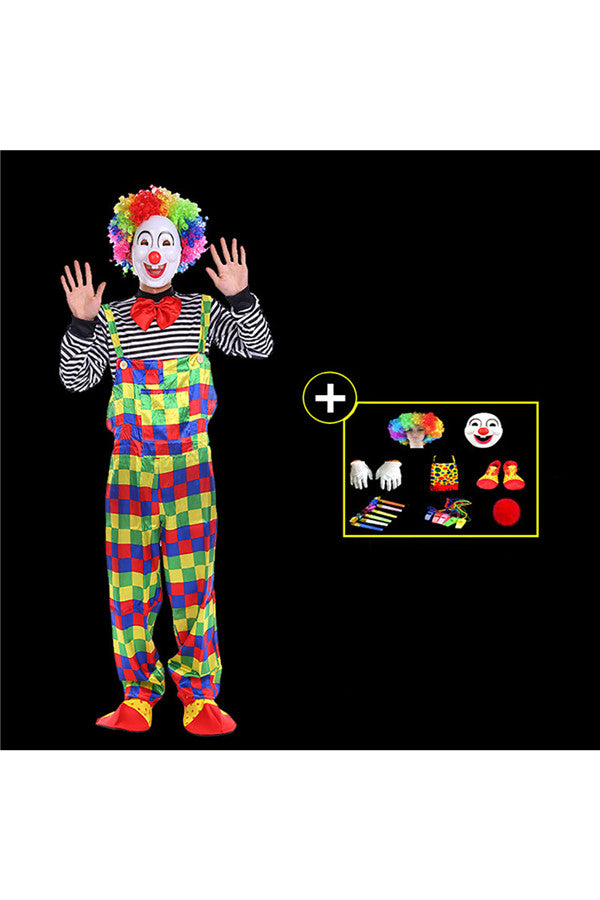 Funny Cricus Joker Clown Mens Costume For Halloween Cosplay