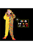 Funny Cricus Joker Clown Mens Costume For Halloween Cosplay Yellow