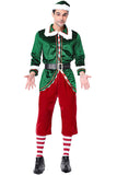 Fashion Plus Size Fur Mens Christmas Santa Helper Elf Costume Green