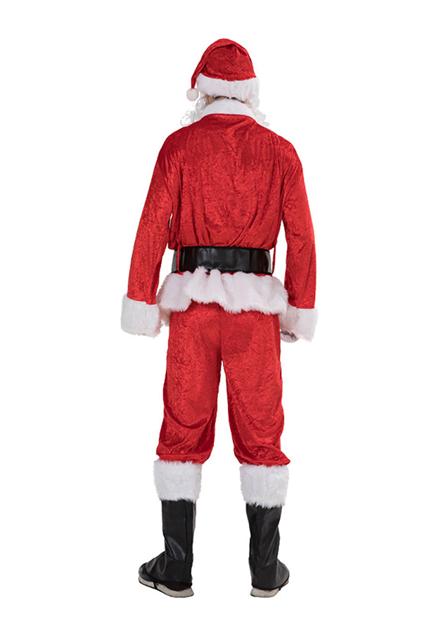 Meilleur Costume de Père Noël en Fourrure pour Homme Rouge