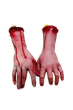 Practical Joke Horror Artificial Bloody Cut Hands For Halloween Red