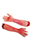 Practical Joke Scary Artificial Bloody Cut Hand For Halloween Decor Red