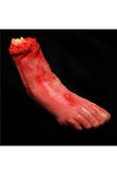 Practical Joke Horror Fake Bloody Cut Foot For Halloween Decor Dark Red