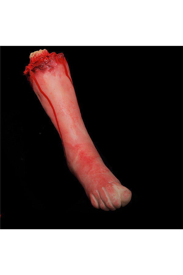 Practical Joke Horror Fake Bloody Cut Leg Foot For Halloween Decor Red