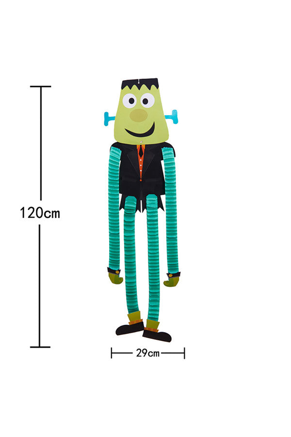Funny Elastic Frankenstein Paper Ornaments For Halloween Party Green