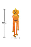 Funny Elastic Pumpkin Paper Ornaments For Halloween Party Decor Yellow