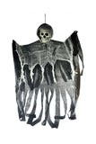 Floating Creepy Realistic Hanging Ghost Skull For Halloween Decor Gray