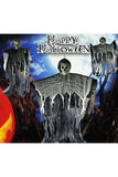 Floating Creepy Realistic Hanging Ghost Skull For Halloween Decor Gray