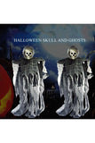Floating Creepy Realistic Hanging Ghost Skull For Halloween Decor Gray