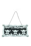 Funny Happy Halloween Skull Door Hanging Home Decor White