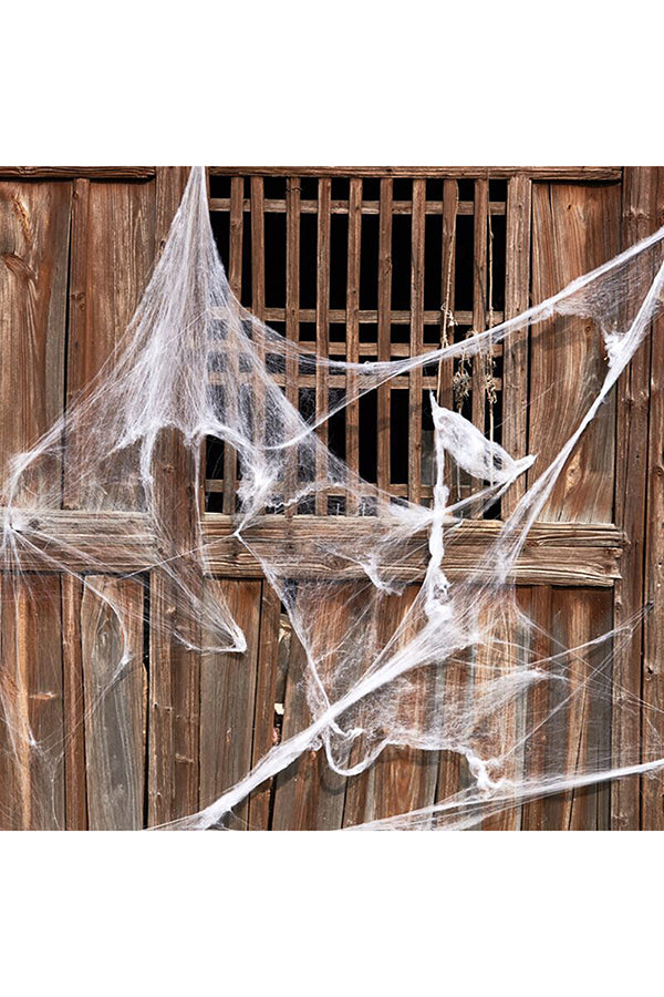 Spider Webs Cotton With 2 Spiders For Halloween Party Home Decor White