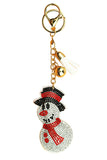 Fashion Cute Christmas Snowman Pendant Dangle Tassel Keychain White