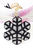 Mode Noël Strass Flocon De Neige Pendentif Gland Porte-clés Rouge