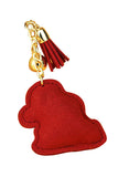 Mode Élégant Strass Chapeau De Noël Pendentif Gland Porte-clés Rouge