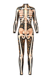 Fancy Full Body Skeleton Bodysuit Adult Halloween Costume Coffee