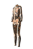 Fancy Full Body Skeleton Bodysuit Adult Halloween Costume Coffee