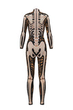 Fancy Full Body Skeleton Bodysuit Adult Halloween Costume Coffee