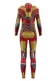 Fancy Movie Iron Man Bodysuit Halloween Superhero Costume Gold