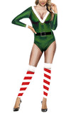 Christmas Santa Helper Elf Jumpsuit Green