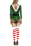 Christmas Santa Helper Elf Jumpsuit Green