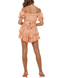 Femmes Flowy Romper Off épaule Ruffle Jumpsuit Combishorts