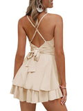 Women's Floral Ruffle V Neck Rompers