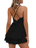 Women's Floral Ruffle V Neck Rompers