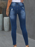 Leopard Print Ripped Jeans For Women