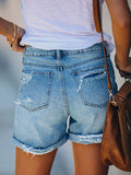 Womens Summer Ripped Frayed Denim Jean Shorts