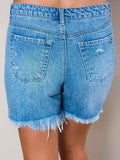 Womens Jean Shorts Frayed Raw Hemline Denim Short
