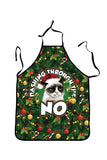 Party Cosplay Cooking Cute Cat Print Christmas Apron Green
