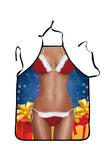 Adult Party Cosplay Sexy Lingerie Print Christmas Apron Red