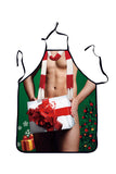 Funny Adult Party Cosplay Sexy Naked Man Print Christmas Apron Green