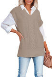 Women's Oversized V Neck Sweater Vest Tunic Loose Pullover Top