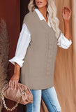 Women's Oversized V Neck Sweater Vest Tunic Loose Pullover Top