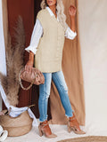 Women's Oversized V Neck Sweater Vest Tunic Loose Pullover Top