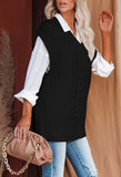 Women's Oversized V Neck Sweater Vest Tunic Loose Pullover Top