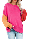 Women's Oversized Sweater Crewneck Batwing Sleeve Ribbed Knit Pullover Sweaters