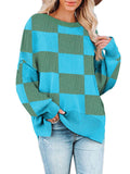 Women's Oversized Sweater Crewneck Batwing Sleeve Ribbed Knit Pullover Sweaters