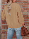 Women's Oversized Sweater Puff Sleeve Cable Knit Pullover Sweaters