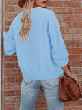 Women's Oversized Sweater Puff Sleeve Cable Knit Pullover Sweaters