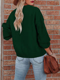 Women's Oversized Sweater Puff Sleeve Cable Knit Pullover Sweaters