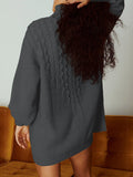 Mini-robe pull en tricot à manches dolman à col roulé pour femmes