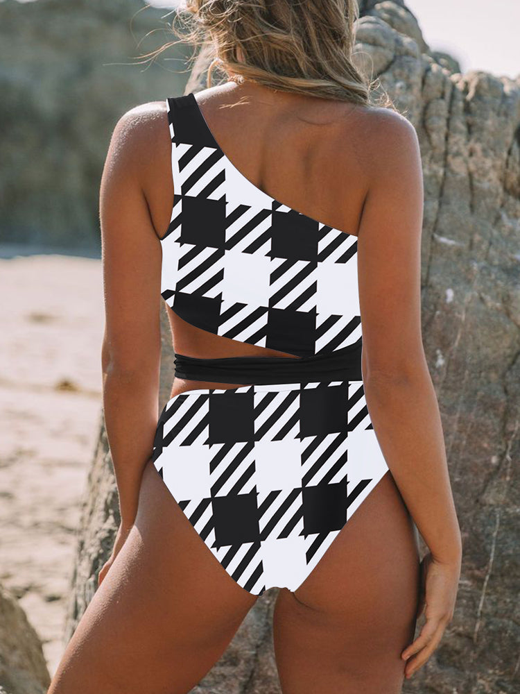 Womens One Shoulder Swimsuits Tummy Control Cutout Monokini