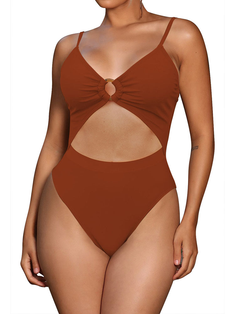 Women Cutout One Piece Swimsuit Tummy Control Bathing Suit Monokini