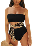 Women's Strapless Bandeau One Piece Swimsuit Cut Out Monokini