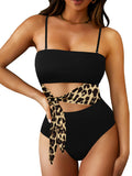 Women's Strapless Bandeau One Piece Swimsuit Cut Out Monokini