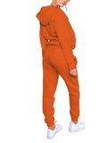 Zip Up Hooded Sweatpants Jogger Pants Tracksuit for Women
