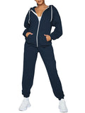 Zip Up Hooded Sweatpants Jogger Pants Tracksuit for Women